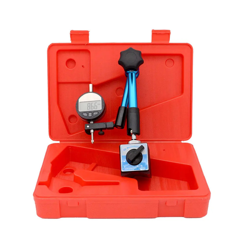 Coffret métrologie avec support central et comparateur numérique