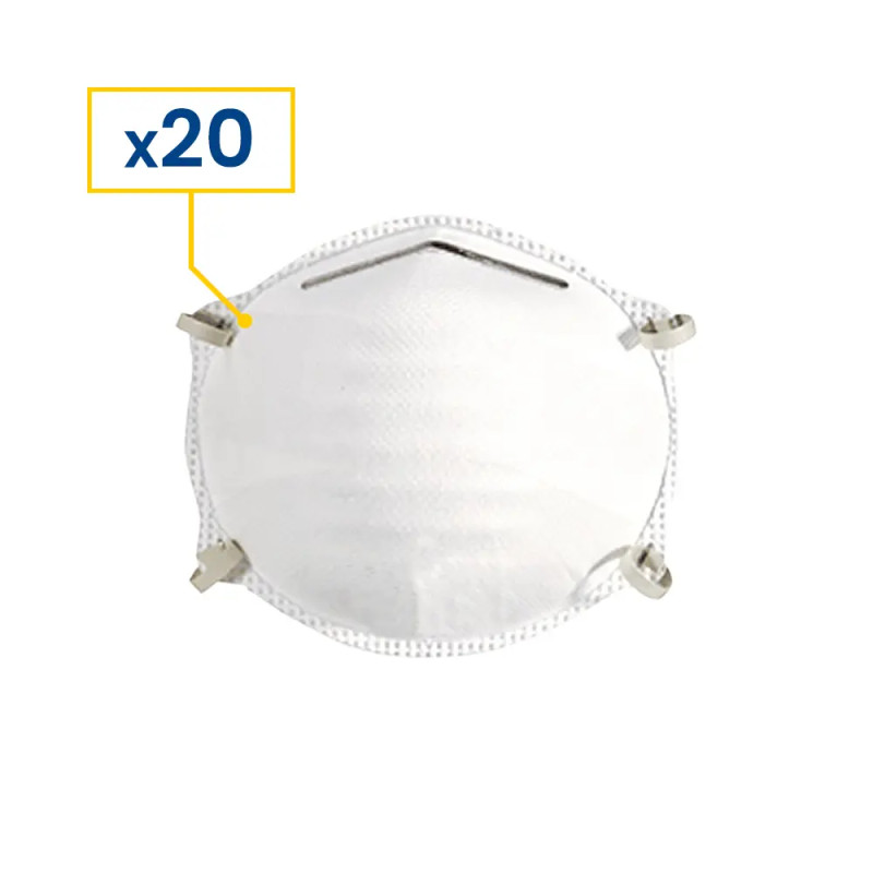 Lot de 20 masques de protection à usage ponctuel