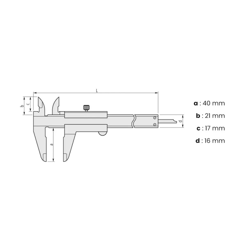Pied à coulisse à vernier becs croisés carbure Mitutoyo®