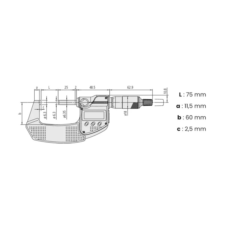 Micromètre Digimatic IP65 0-25 mm Mitutoyo®
