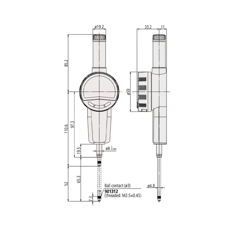 Comparateur digital IP42 Mitutoyo® Digimatic ID-C
