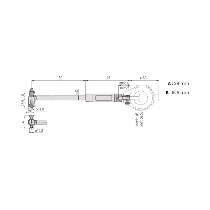 Vérificateur d’alésage Mitutoyo 100–160 mm – Précision et fiabilité pour mesures internes
