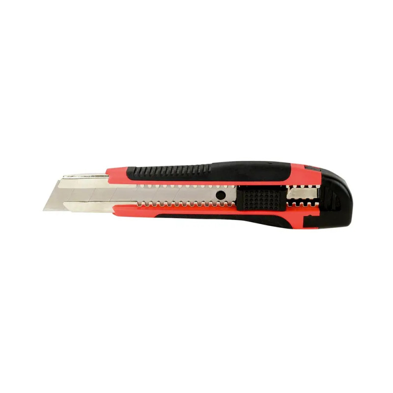 Cutter à bouton poussoir bi-matière + armature métal Cutter à bouton poussoir bi-matière + armature métal