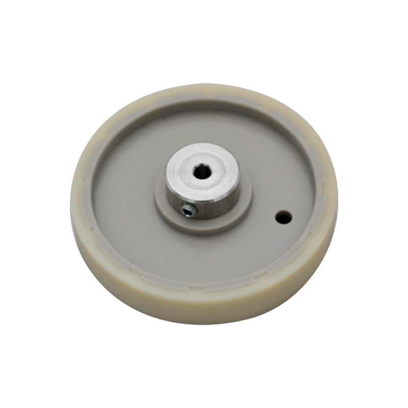 Roue compte-mètre 5 tours/mètre axe Ø4 mm