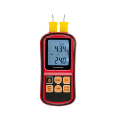 Thermomètre thermocouple avec 2 entrées