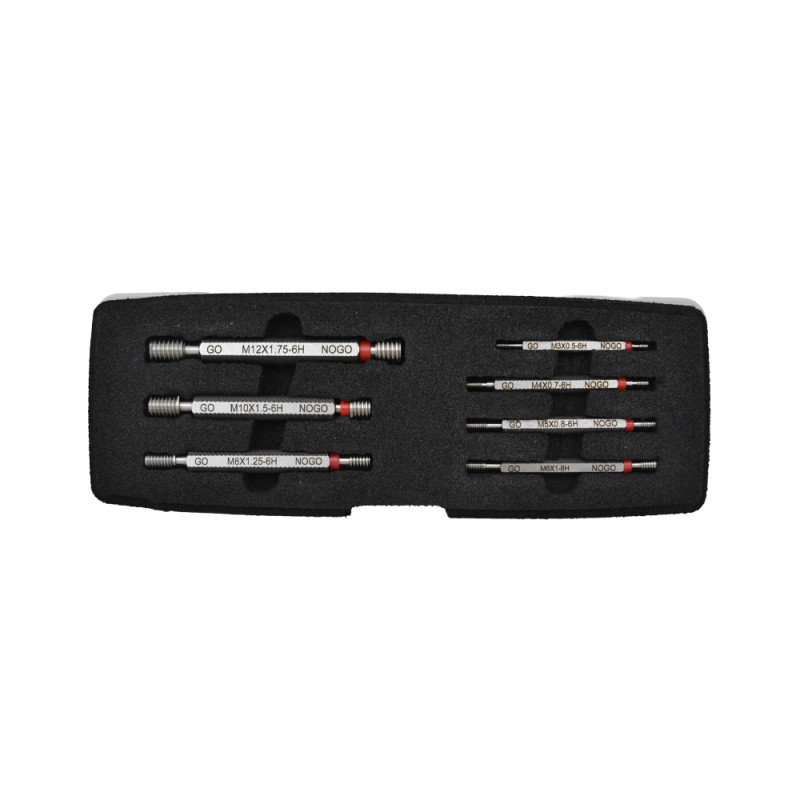 Coffret de 7 tampons filetés doubles ISO pour contrôle entre/n'entre pas