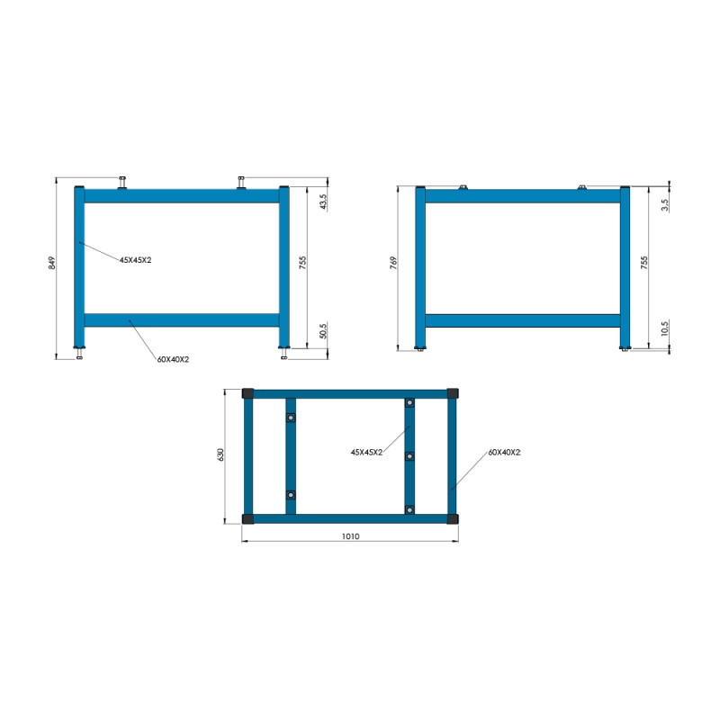 Support réglable en acier pour marbre granit de contrôle