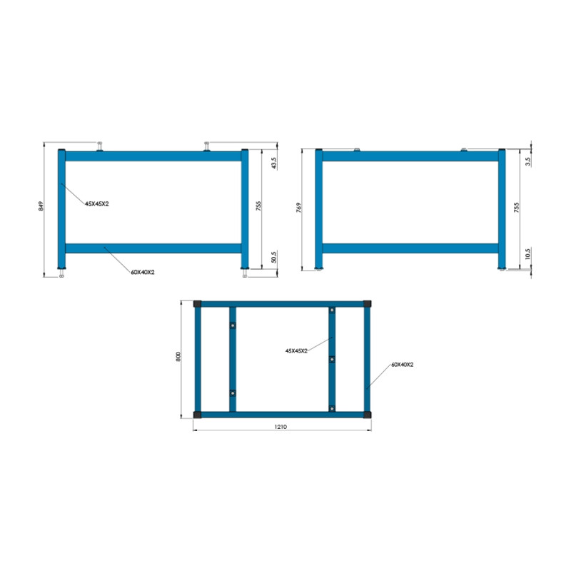 Support réglable en acier pour marbre granit de contrôle