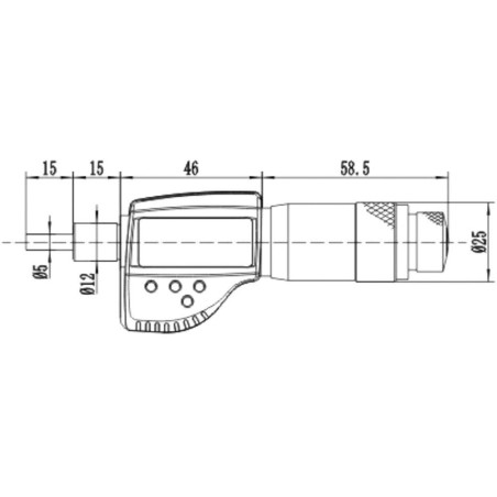 Butée micrométrique digitale 0-25 mm