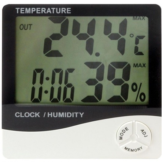 Thermomètre hygromètre + horloge + calendrier