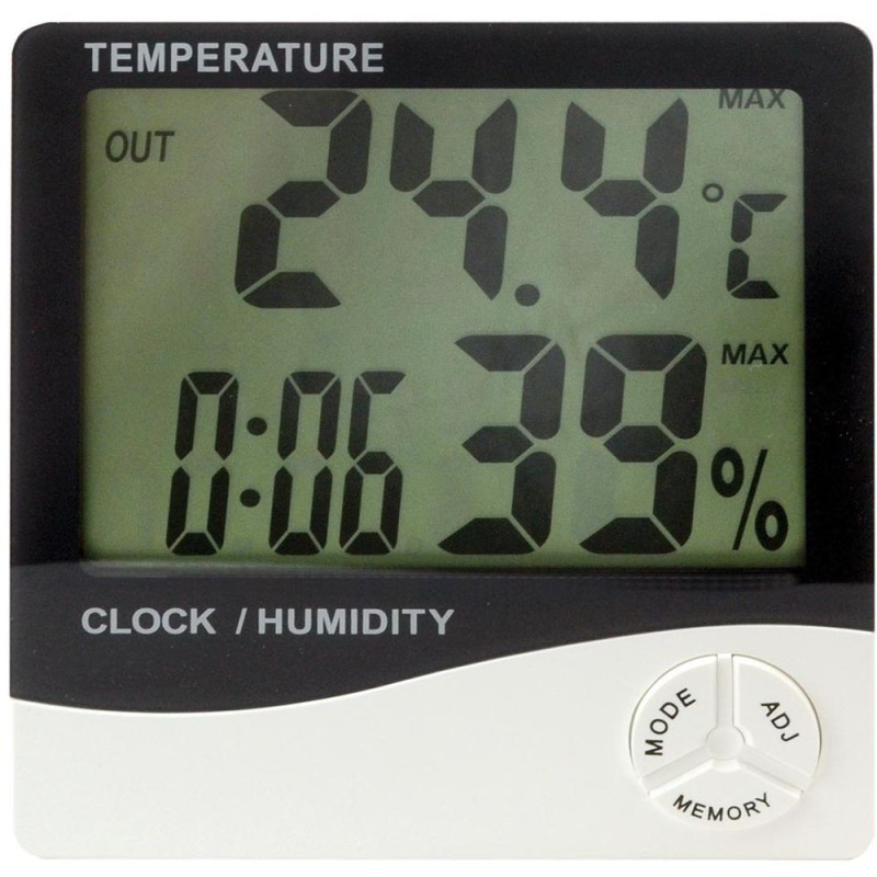 Hygromètre numérique - Thermo hygromètre - Thermomètre intérieur avec date  et heure 