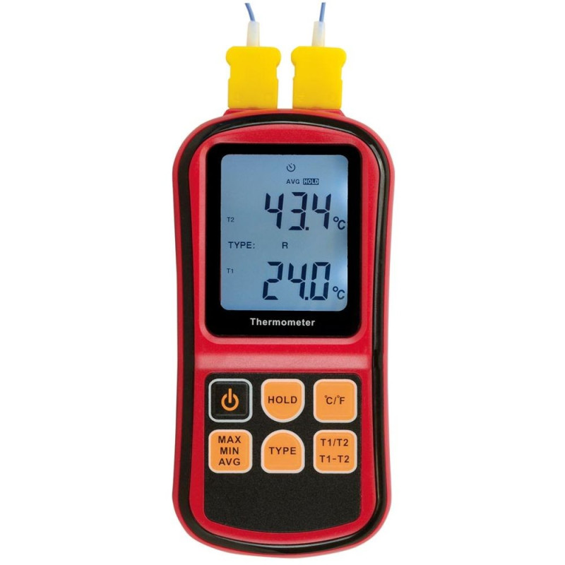 Thermomètre thermocouple avec 2 entrées